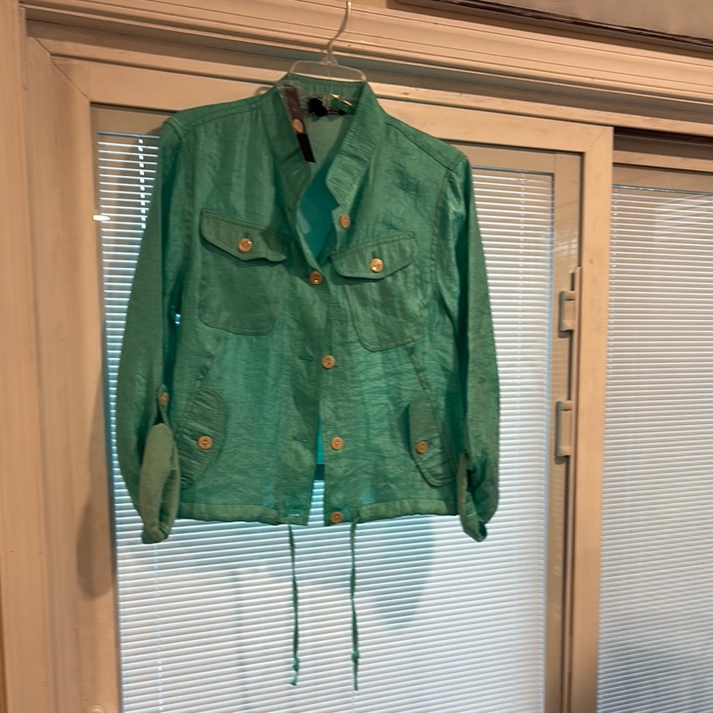 Elegant Teal Utility Jacket for Women
